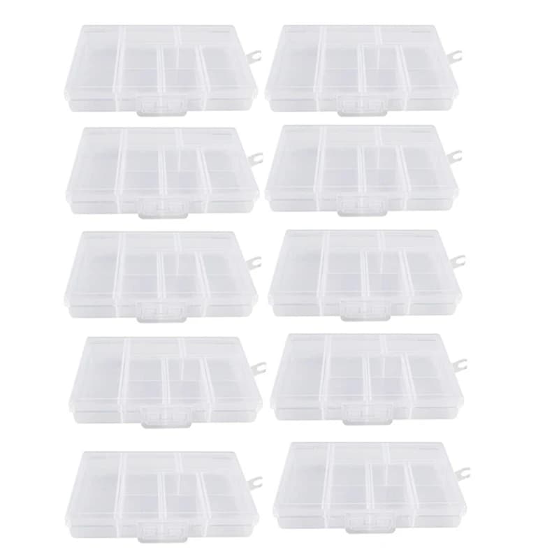 Small Clear Plastic Organizer - Store Craft Supplies, Beads, And Other Small Items - 6 Compartments Durable Easy Install