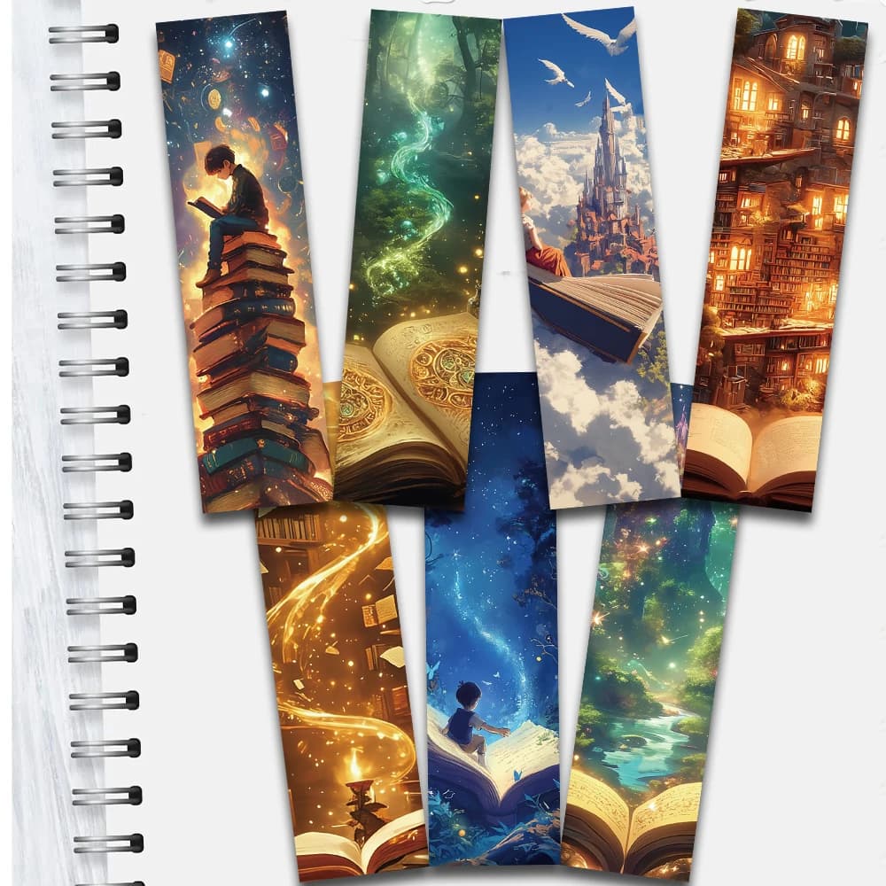 30/60PCS Fantasy Reading Bookmark Kawaii Notebook Animal Book Luggage DIY Decoration School Student Waterproof Phone Bookmark