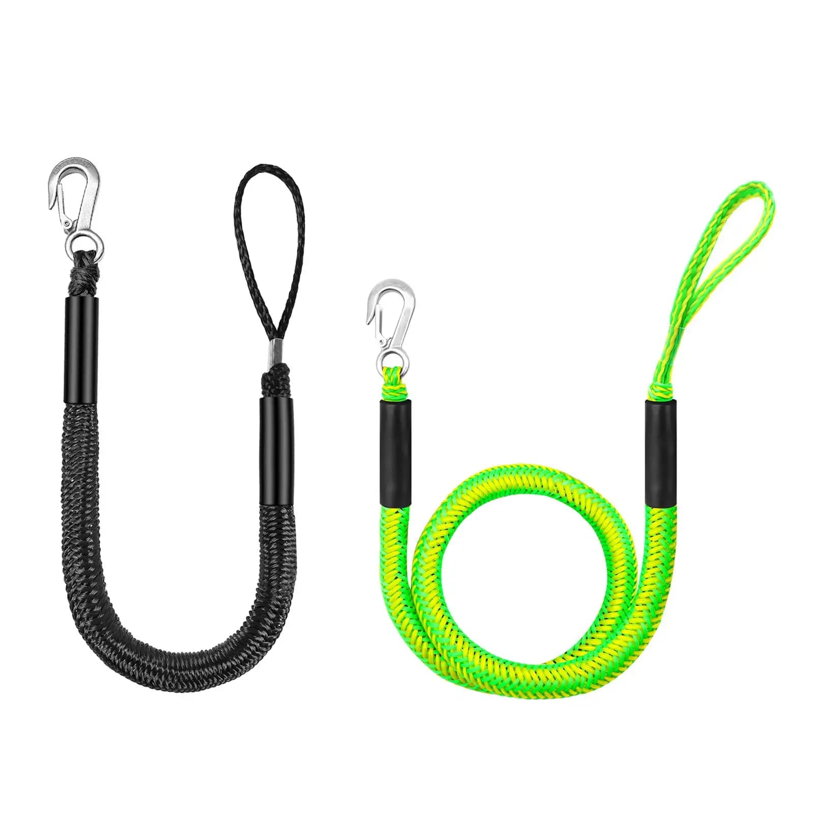 Dock Rope, Bungee Dock Line Boat Mooring Ropes with Stainless Steel Clip for ,