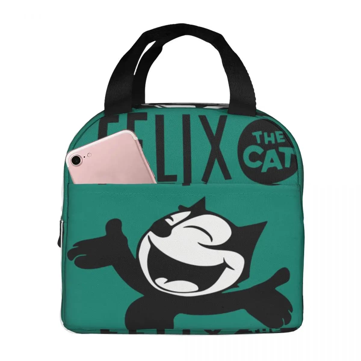 For School Fans Zipper Closure Suitable F-Felix The Cat Cartoon Bento Boxes For Women Kid Food Pouch