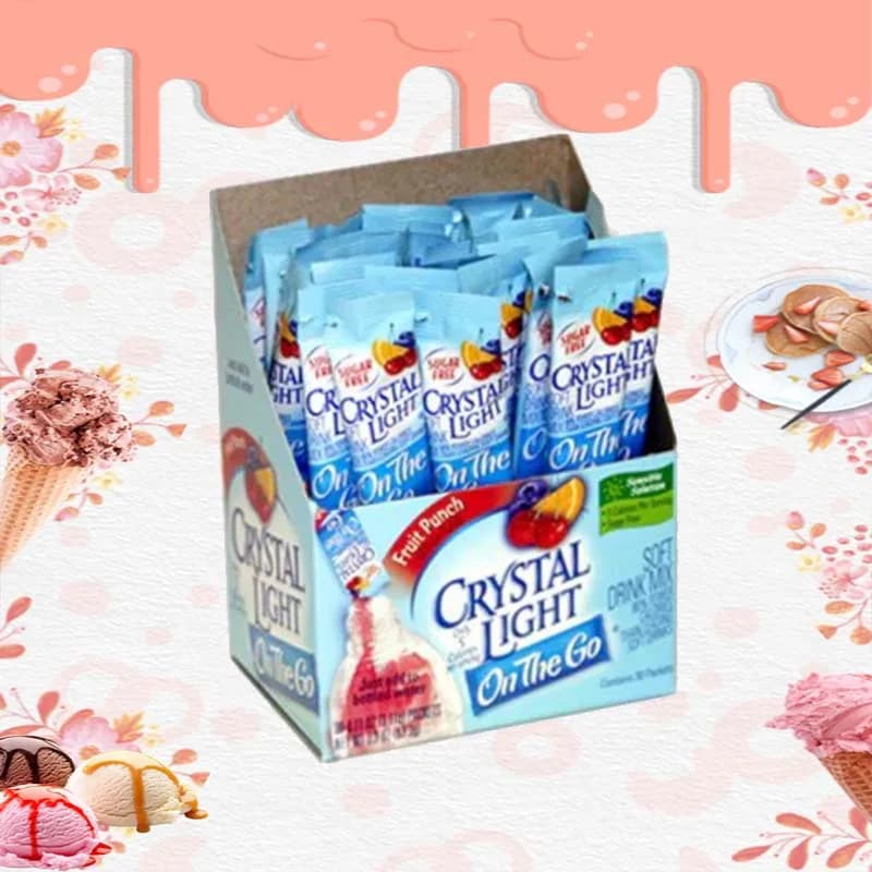 Crystal Light On The Go Sticks   20oz Water Bottle Size Fruit Punch 30 Count Box