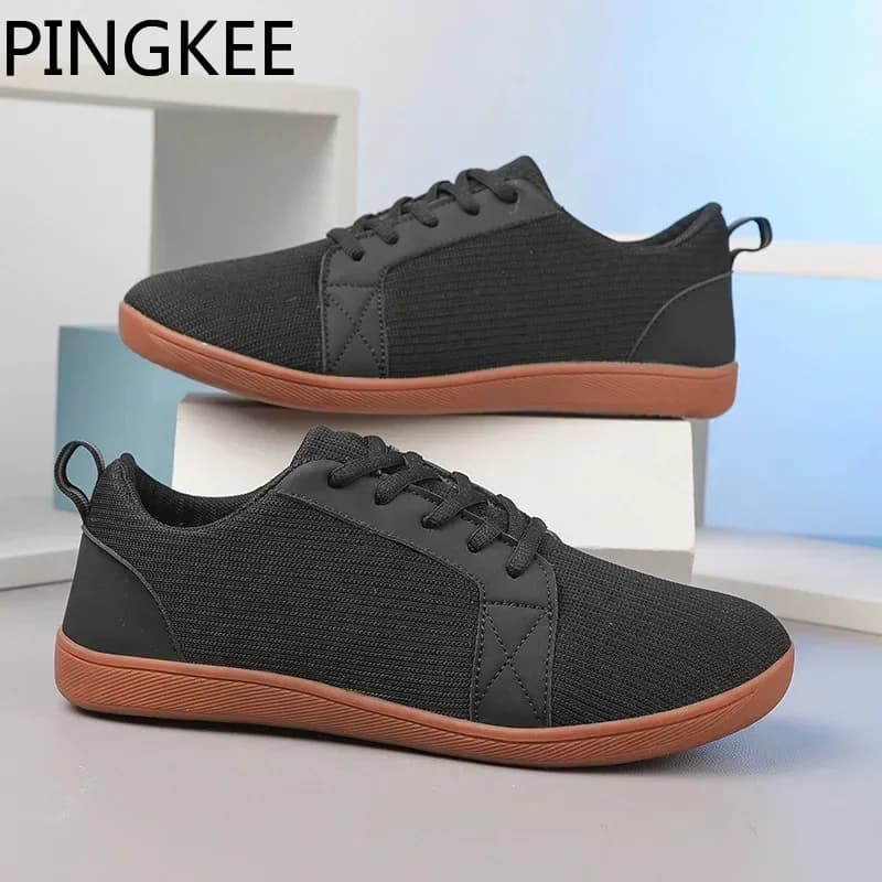 PINGKEE Barefoot Unisex Foot Wide Toe Shoes Zero Drop Men's Original Casual Trail Running Mesh Toebox Sneakers For Men