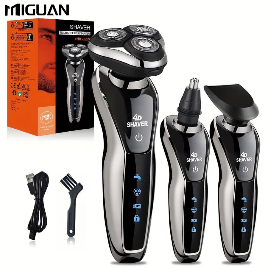 Electric Razor For Men, 3 In 1 Electric Shaver Nose Hair Trimmer USBRechargeable Portable Razor 3D Floating Blade