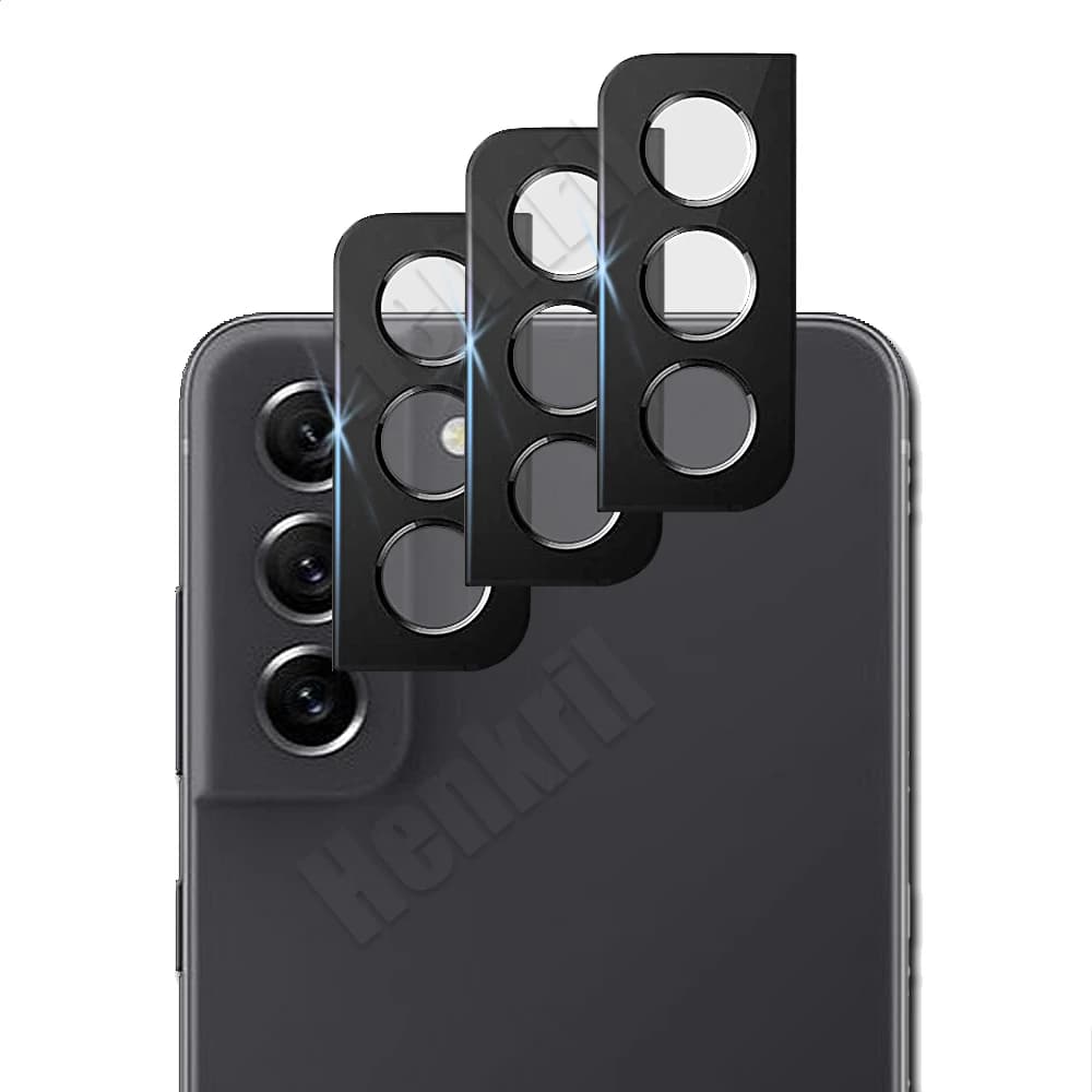 3pcs Camera Lens Protector For Samsung Galaxy S21 FE 5G , Not Affect Flash, Tempered Glass, Anti Scratch