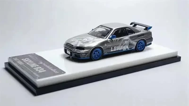 Model Collect MC 1:64 SKYLINE R34 25GT TURBO White Queen limited999 Diecast Model Car