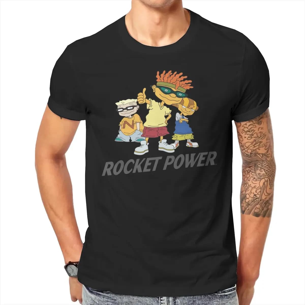 Tops 100% Cotton Leisure Sports Rocket Power Squad Goals Men's and women's T-shirts Tshirt Top