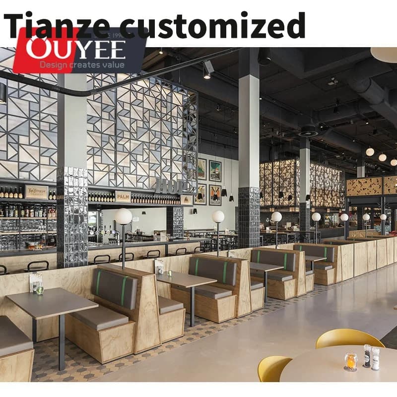 Customized-Latest Interior Decoration Designed Restaurant Milk Tea Shop Fittings Display Furniture