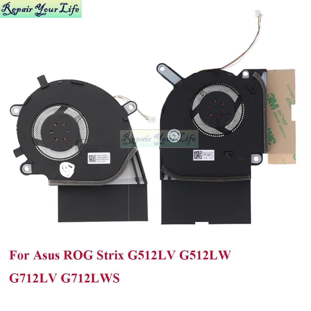 Laptop CPU GPU Fan Cooler For Asus ROG Strix G512LV G512LW G712LV G712LWS PC Cooling Fans DFSCK22115181L FLKP 13NR01N0P08013
