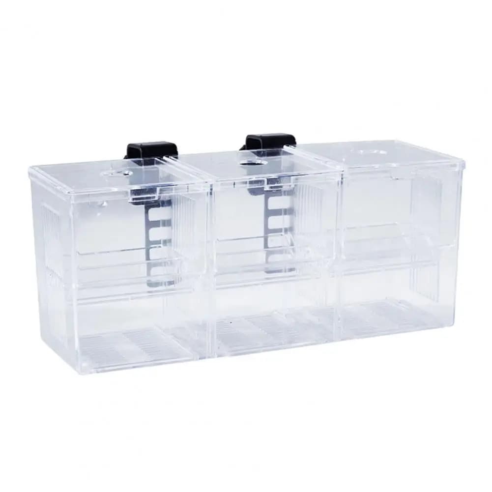 Double Isolation Compartment Breeding Box Transparent Multi-grid Aquarium Breeder Box for Fish Breeding for Shrimp