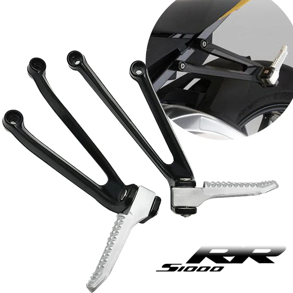 For BMW S1000RR S1000R S1000XR M1000RR 2009-2023 Motorcycle Rear Passenger Footrest Foot Peg Rest Pedal Bracket Kit
