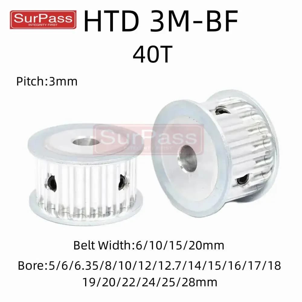 HTD 3M 40Teeth Bore 5/6/6.35/8/10/12/14/15/16/17/18/19/20/22/24/25/28mm Timing Belt Width 6/10/15/20mm 3D printer CNC Parts