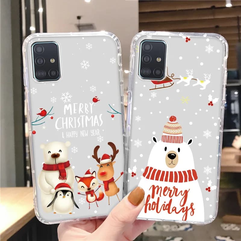 Christmas Case For Samsung Galaxy S24 S23 S22 Ultra S21 Plus S20 FE Case A55 A54 A53 A52 A52S 5G A33 A34 A35 A13 A14 A12 A31 A82