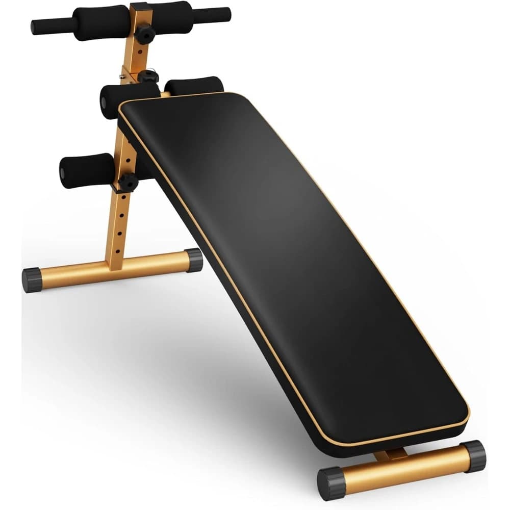 Sit Up Bench, Adjustable Workout Bench for Ab Exercise, Curved Incline/Decline Slant Bench, Five Adjustment Levels