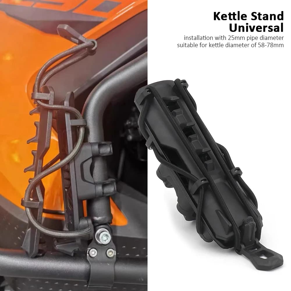 Universal For 58mm-78mm Kettles Motorcycle Beverage Water Bottle Drink Cup Holder Diameter 25mm rod Black Fixed Beverage Stand