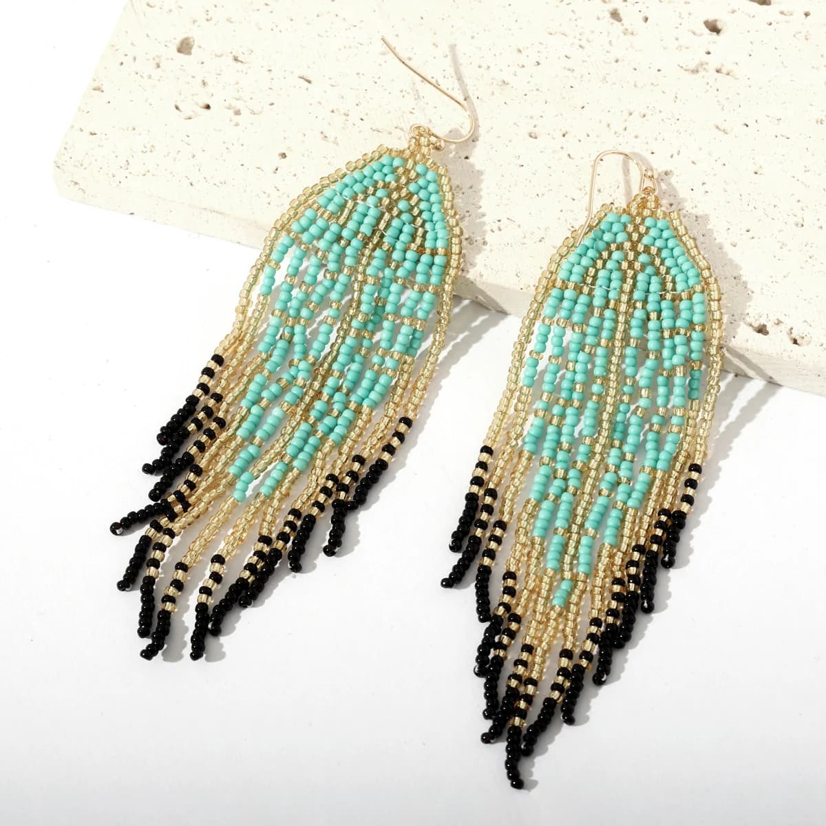 Summer Jewelry Seed Beads Bohemian Colorful Long Tassels Earring For Women