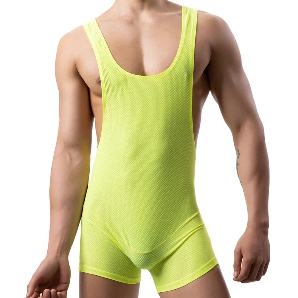 Solid Men Fitness Bodybuilding Wrestling Singlet Underwear Shapers Sexy Strech Tight Leotard Singlet Jumpsuit Tank Top Bodysuit