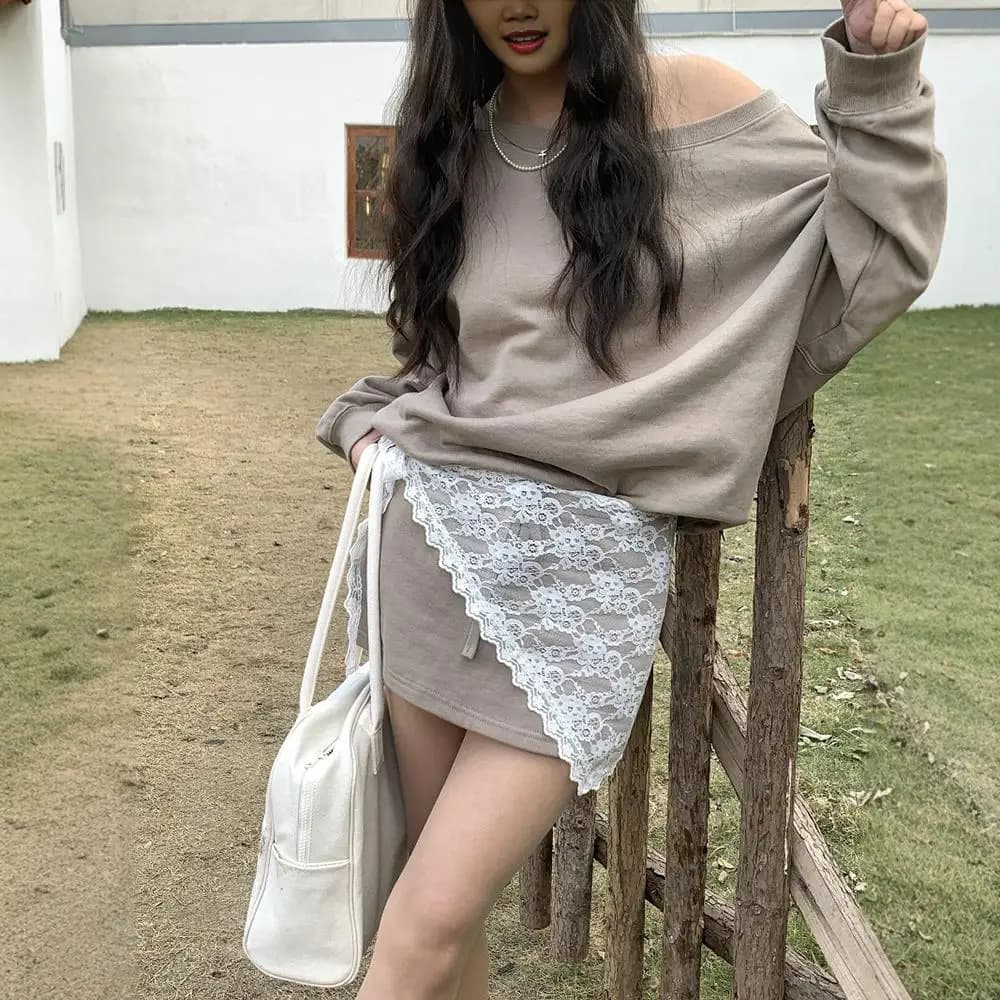 Triangle Short Skirt Half Skirt Butt Curtain Skirt Lace Trim Small Apron Soft Lace Stacked Ins Style Korean Spring Headscarf