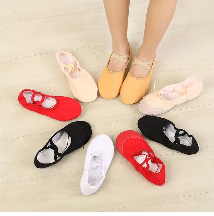 Girls Ballet Shoes Canvas Soft Sole Ballet Dance Slippers Children Practise Ballerina Shoes Woman Dance Shoes