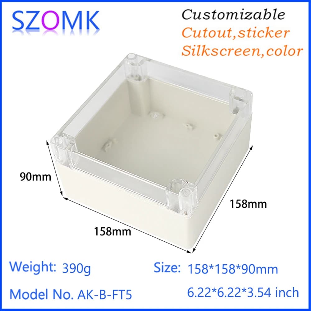 SZOMK 160×160×90mm Injection Wall Mount Standard Empty Industrial Cover Small Ip65 Junction Ftth Box Plastic Waterproof Box