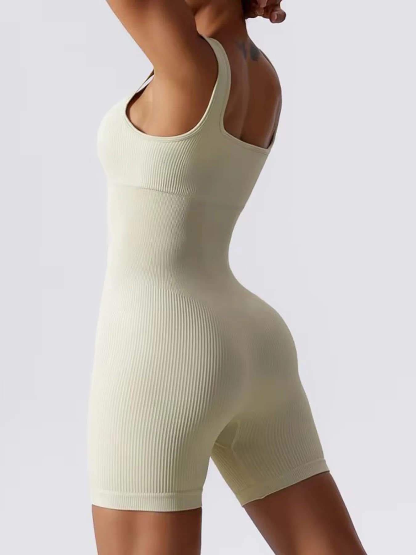 Women's sexy threaded yoga suit jumpsuit sleeveless high elasticity quick drying breathable jumpsuit shorts push up sportswear