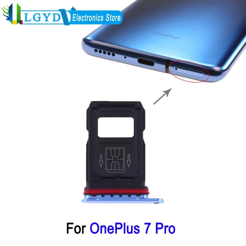 Dual SIM Card Tray For OnePlus 7 Pro Phone SIM1 + SIM2 Card Tray Replacement Part