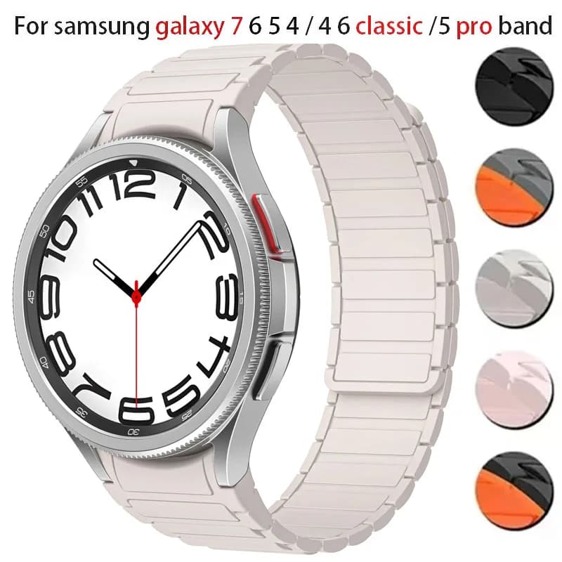 Silicone Strap For Samsung Galaxy Watch 7/6/5/4 40mm 44mm 4 6 Classic 42mm 46mm 47mm 43mm Magnetic Bracelet Watch 5Pro 45mm Belt