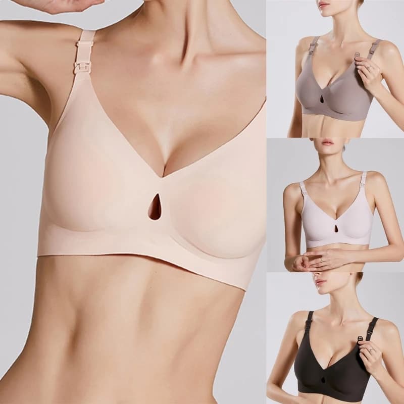 Maternity Wear Soft Nylon Seamless Wireless Bra with Front Clasp for Pregnancy Women Comfort Nursing Bralette Underwear