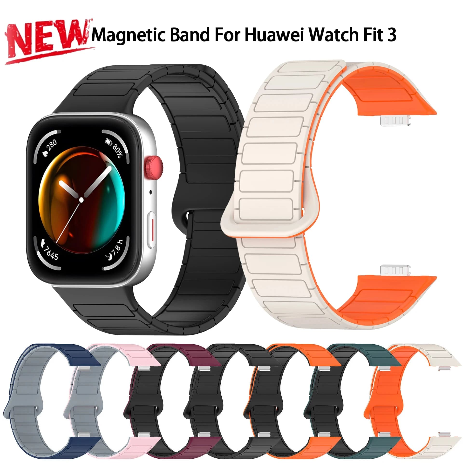 Magnetic Band for Huawei watch fit 3 strap correa accessories replacement belt wristband silicone bracelet Huawei fit 3 correas