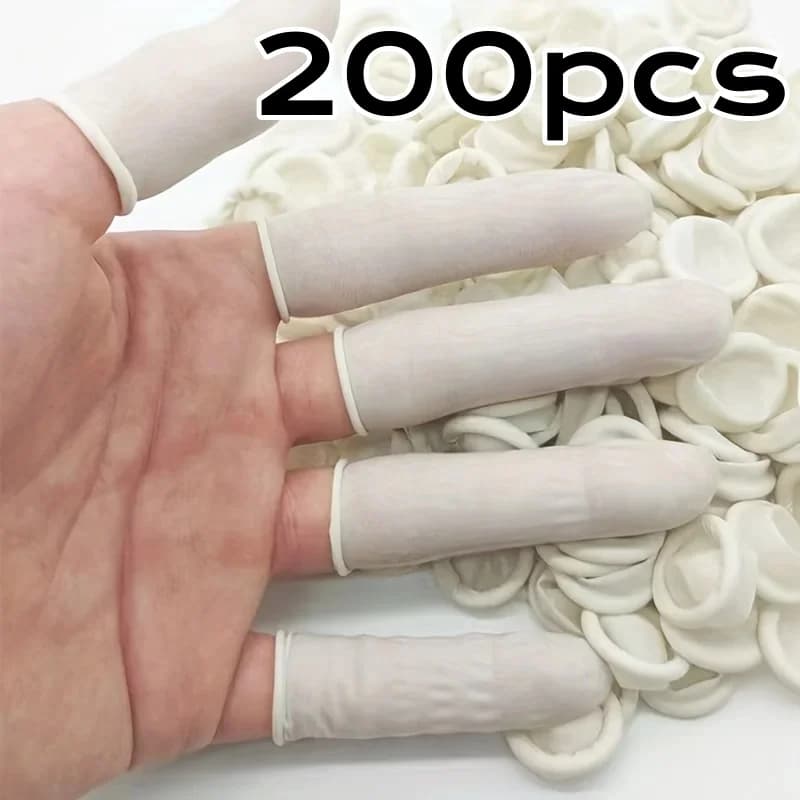 20/200pc Rubber Finger Protector Covers Wear-Resistant Highly Elastic Anti-Slip Latex Finger Cots for Electronics Medical Protec