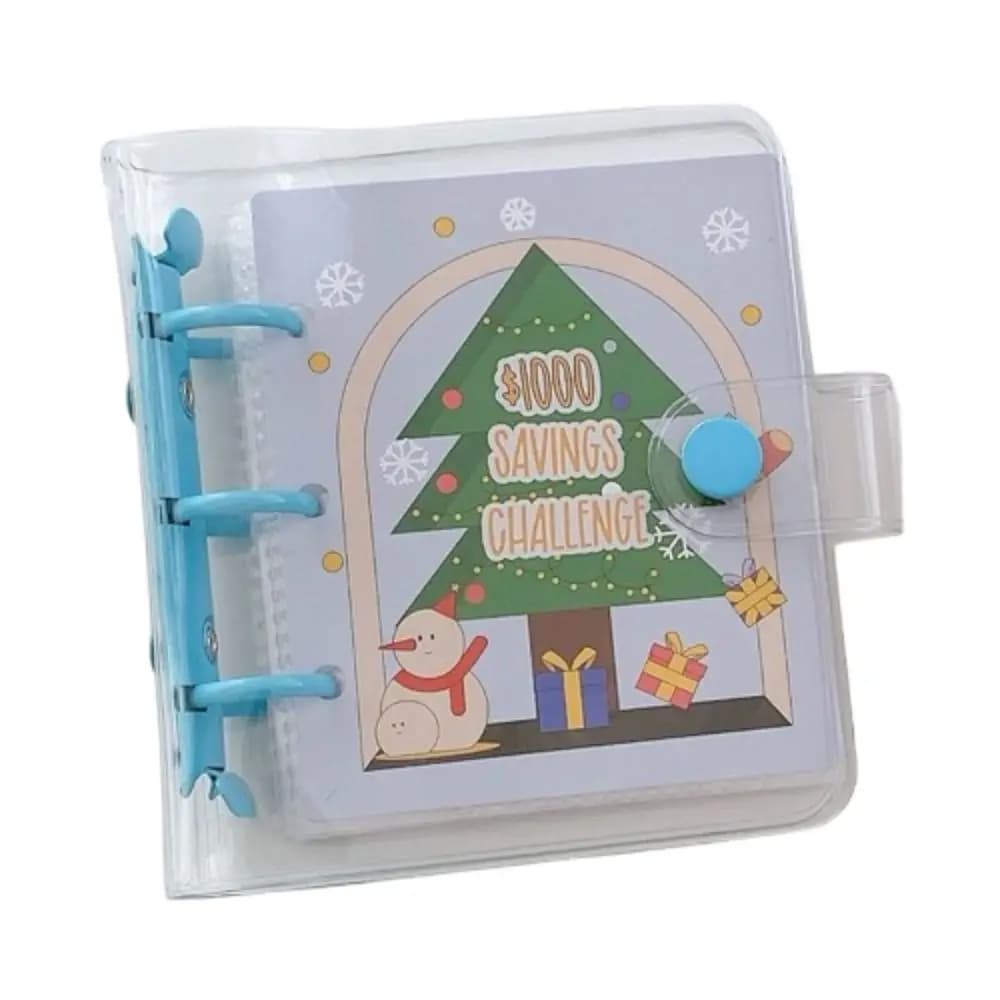 Creative Christmas Money Saving Binder Cash Envelopes $1000 Mini Christmas Budget Binder Colorful PVC Savings Challenges Book