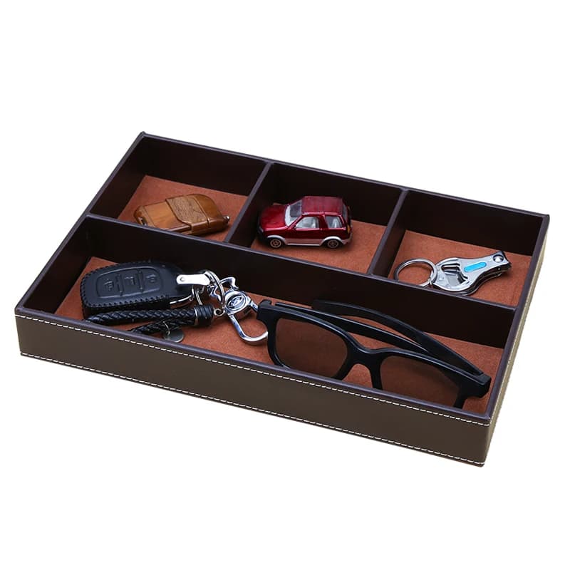 Creative Design 4 Grids Desk Organizer Home Entrance Storage Tray for Car Keys Jewelry Toy Nail Clipper Glasses Coin Holder