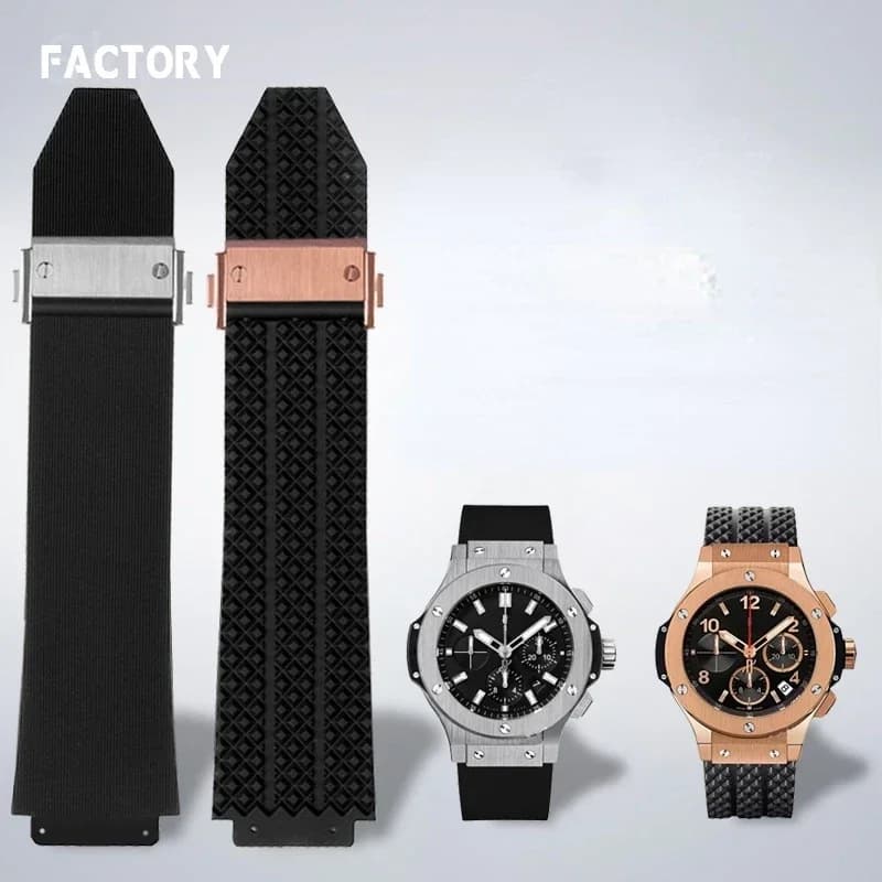 Watchband for HUBLOT BIG BANG Silicone 25*19mm Waterproof Men's Watch Strap Chain Watch Accessories Rubber Bracelet Wristband