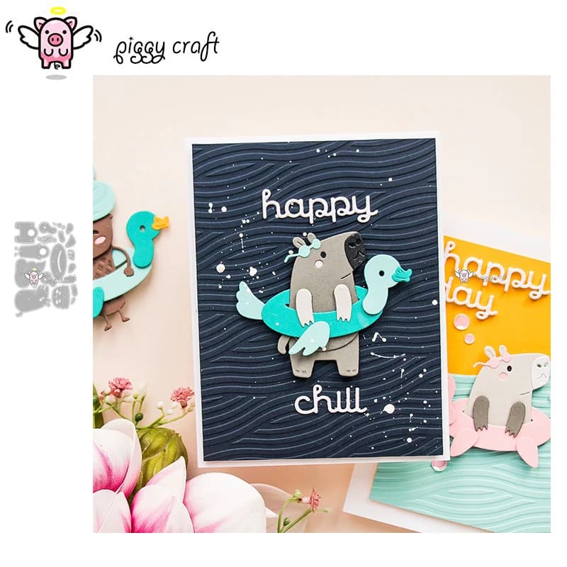 Piggy Craft metal cutting dies cut die mold Ice Cream Animal Series Scrapbook paper craft knife mould blade punch stencils dies