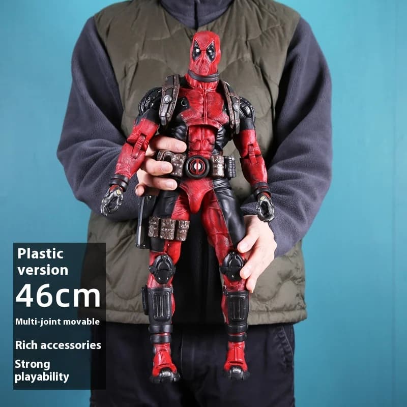 Marvel Deadpool 46cm Large Size Anime Action Figure Model Toy Deadpool Movable Statues Model Doll  Desktop Collection Xmas Gift