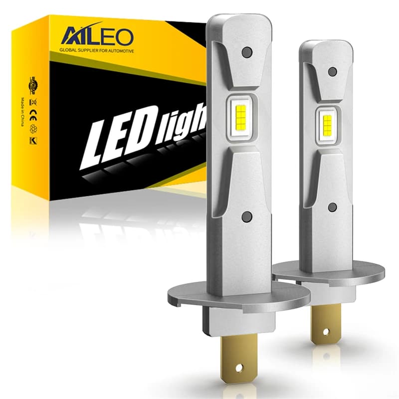 AILEO 2Pcs 200W 10000LM H1 LED Lights 6000K Headlight Bulb Mini Size Design Wireless For Car Lamp CSP 7035 Chip White Plug&Play