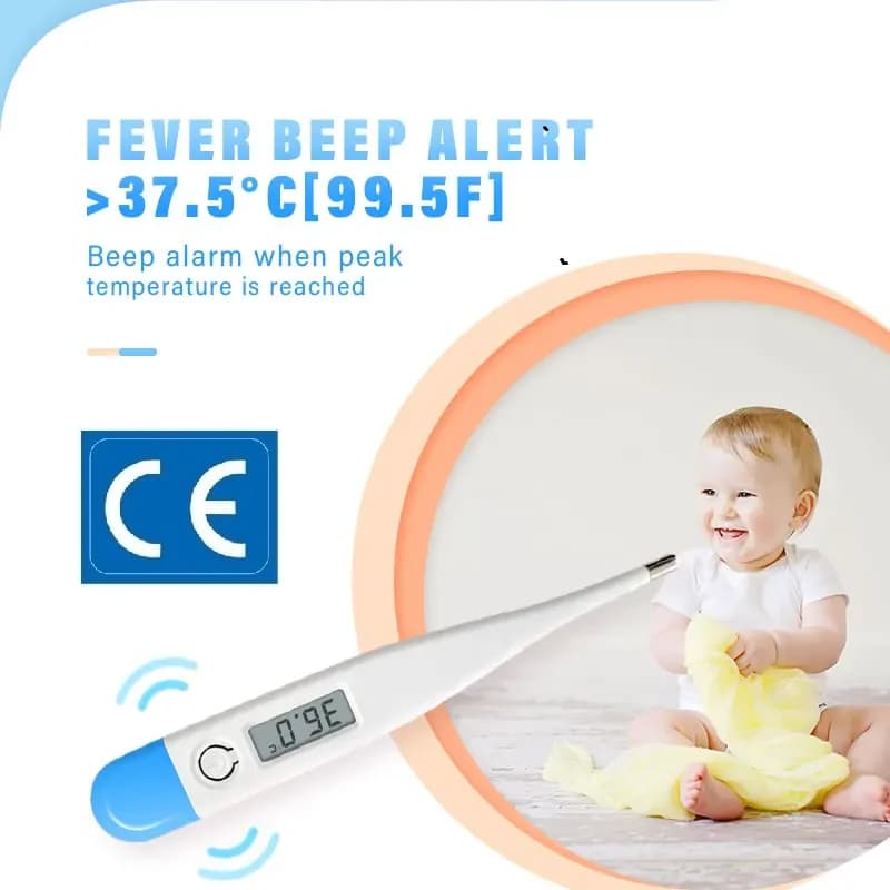 Baby Thermometers Pulse Oximeter Finger Digital Thermometer Accurate Oral Armpit Temperature Reading Fever Alert Termometer