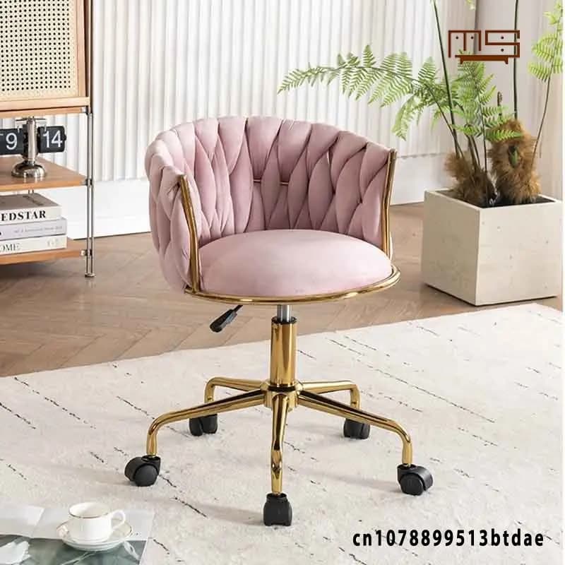 Home Girls Bedroom Makeup Chair, Comfortable for Long Periods of Time Grace Living Room Backrest Lift Swivel Chair JQM Furniture