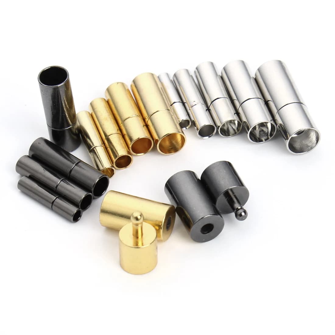 10pcs/Lot Rhodium/Black/Gold 2-8mm Color Copper Metal Clasps Bracelet Buckle Hook Connector For DIY Jewelry Making Accessories