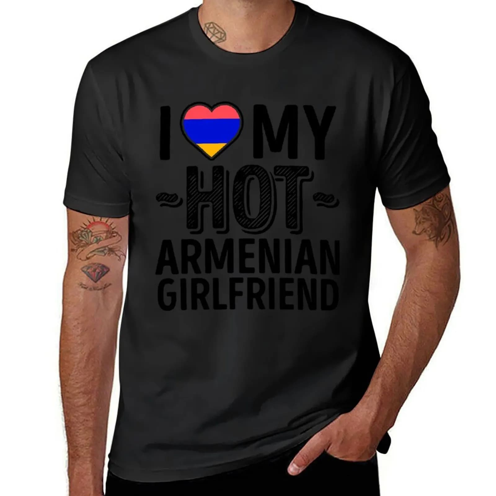 I Love My HOT Armenian Girlfriend - Cute Armenia Couples Romantic Love T-Shirts & Stickers T-Shirt