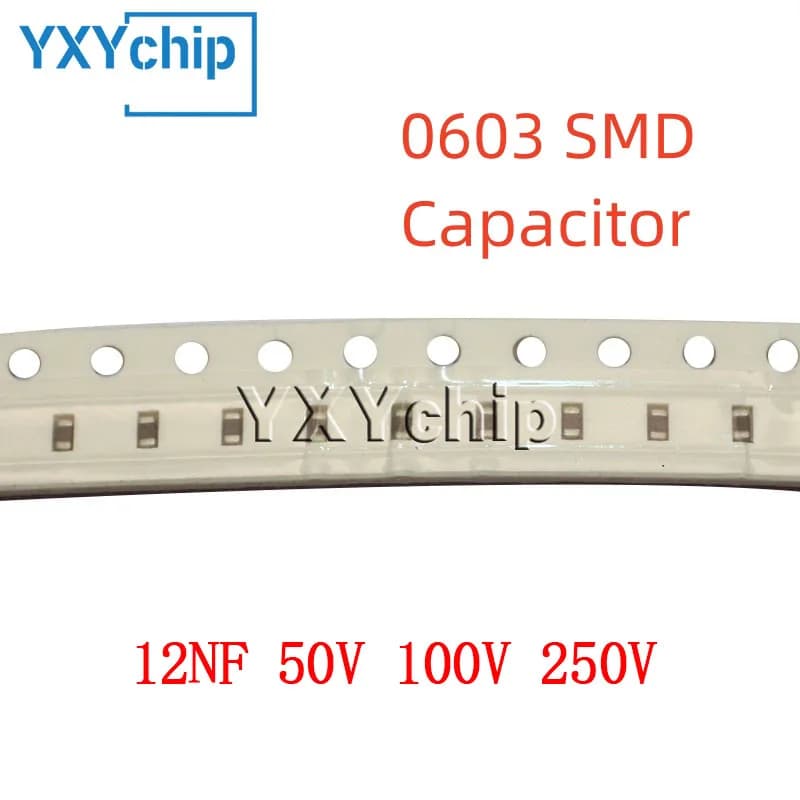 100PCS 0603 12NF 50V 100V 250V 10% 123K X7R 1608 SMD Chip Multilayer Ceramic Capacitor