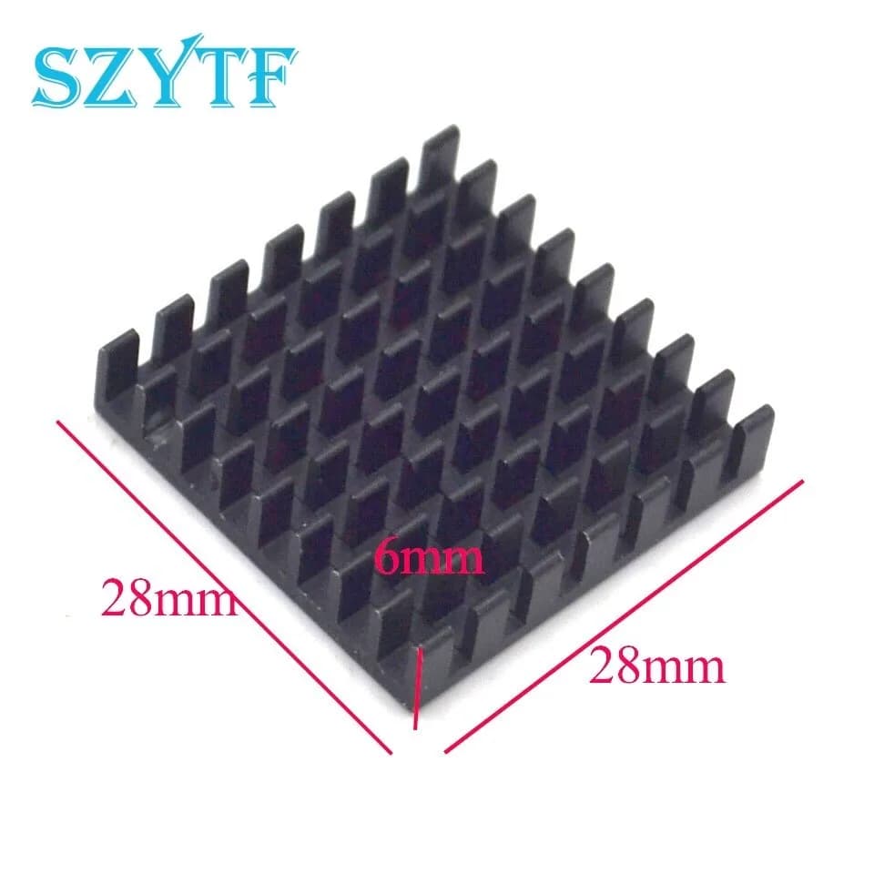50pcs Heat sink 28 *28*6MM (black broken groove) high-quality radiator