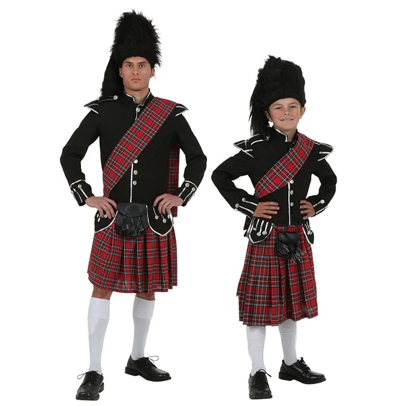 Adult Prince Charlie Kilt Outfit Ecossais Traditionnel Men Holiday Costume Boy Child Scottish Halloween Costume