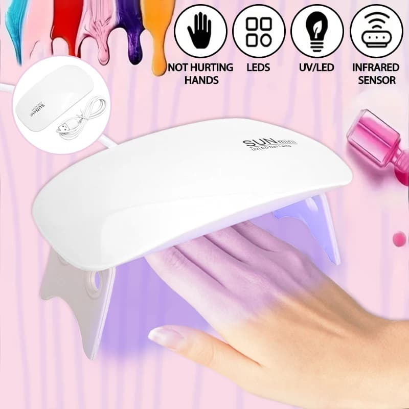 Mini Nail Polish Glue Drying Baking Lamp USB Interface Folding Mouse Phototherapy Lamp Small Nail Lamp