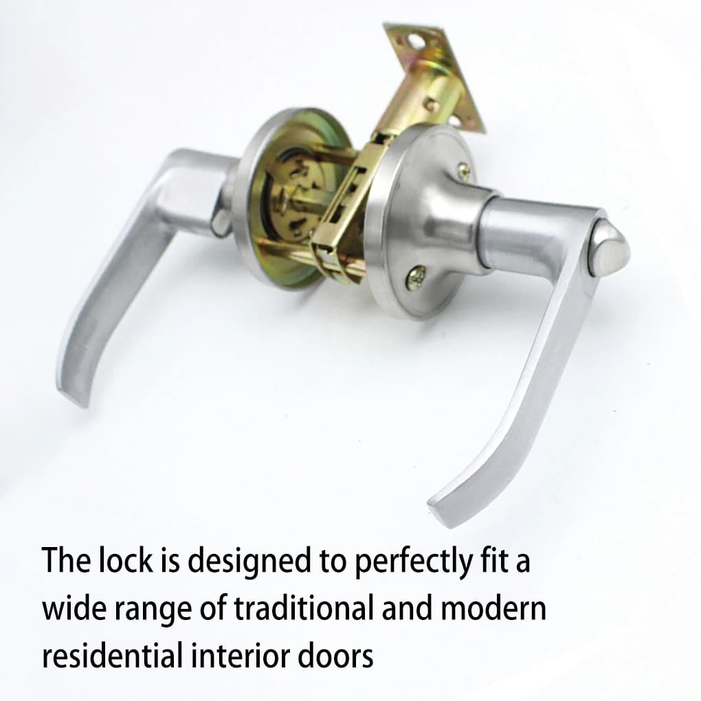 Lever Door Handle Lock Gate Entry Zinc Alloy Passage Interior Front Doors Entrance Keyed Locks Home Supplies for Bedroom
