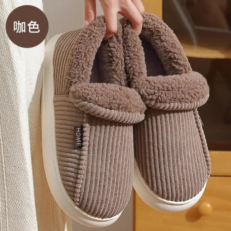 Big Size 48 49 Winter Warm Slippers Comfort Home Plush Shoes Women Men Bedroom Non Slip Slides Couples Indoor Casual Furry Flats