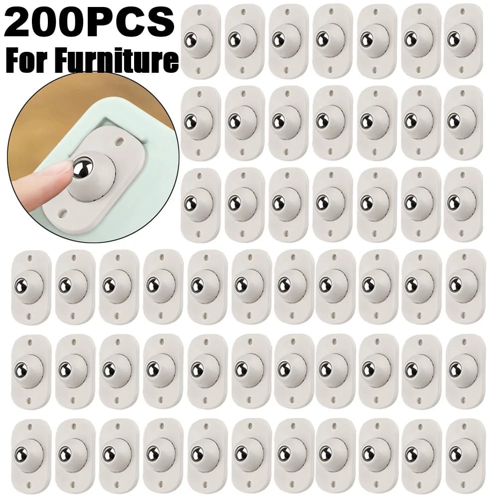 200pcs Self-Adhesive Rollers For Furniture Universal Pulley Rotating Wheels Swivel Caster Wheel Roller for Box Skate Cabinet