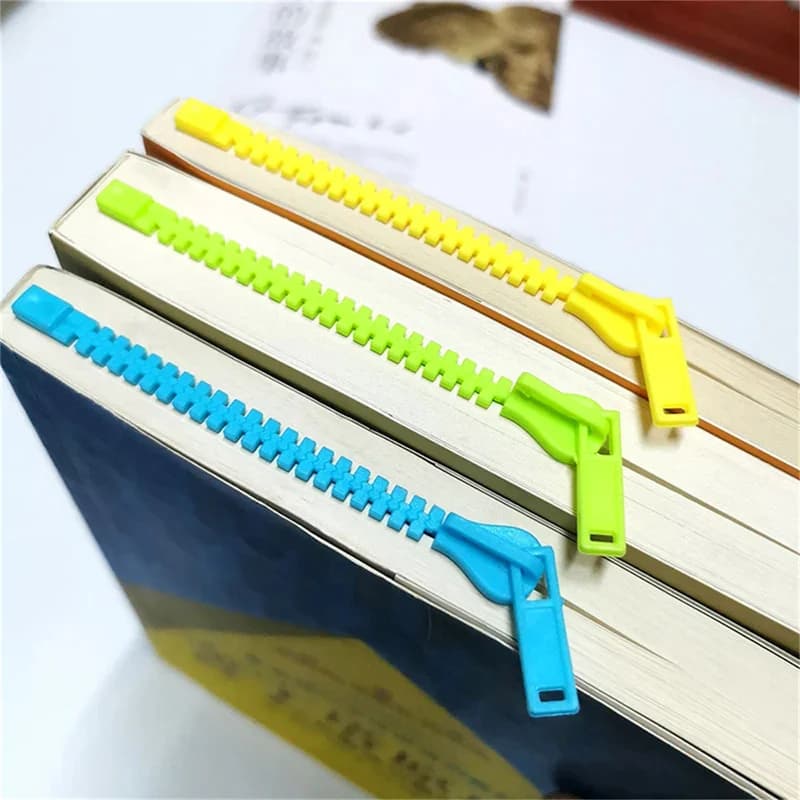 1Pc Creative Zipper Bookmark Kids Funny Reading Book Folder Page Clip Cute Book Mark Novelty Stationery Gift For Boys Girls