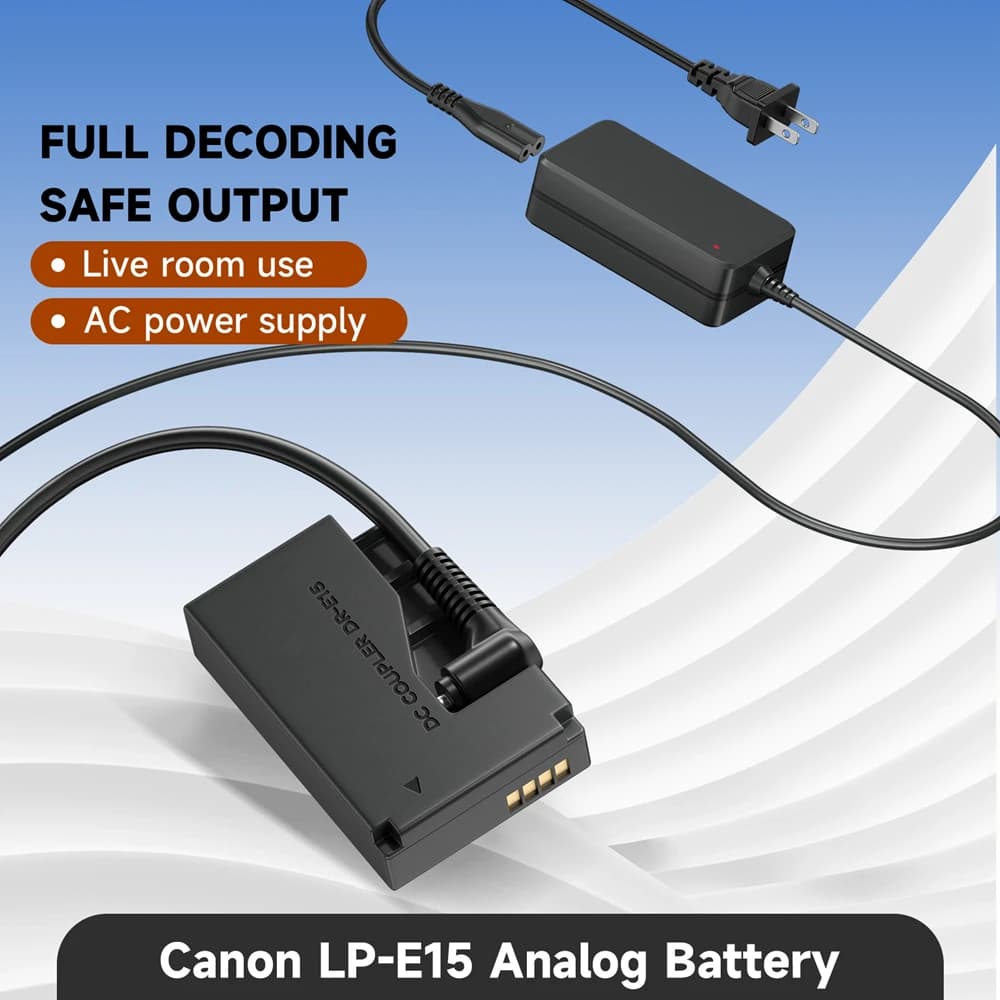 PALO DR-E15 DC Coupler LP-E12 Dummy Battery AC Power Adapter Charger For Canon EOS 100D Rebel SL1 Kiss X7 PowerShot SX70 Camera