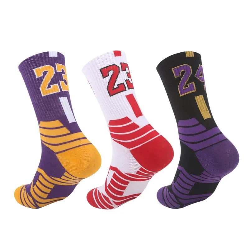 Sweat-absorbing Non-slip Wear-resistant Stockings Professional Basketball Socks Football Socks Men Sports Training Number Socks