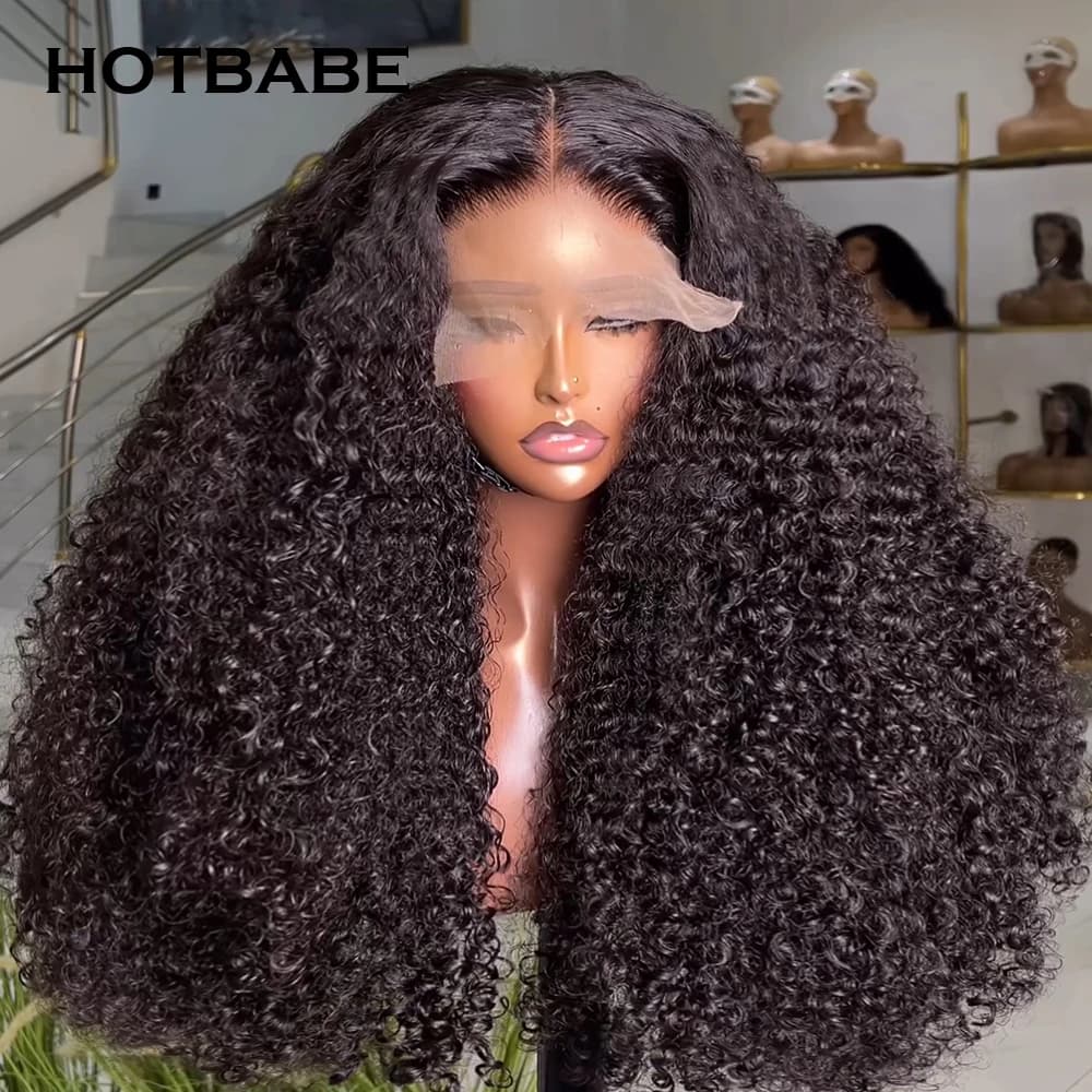 400 Density Double Drawn Curly HD Lace Front Human Hair Wig 30 36 Inch High Density 13x4/13x6 Transparent Lace Frontal Wigs